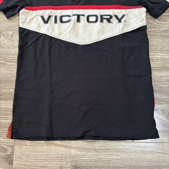 Victory Motorcycle Polo Shirt Mens S Black Red White Logo Bikers EUC - Picture 3 of 12